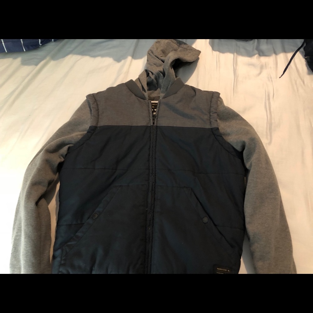 Grey and Blue Quiksilver Winter Coat.